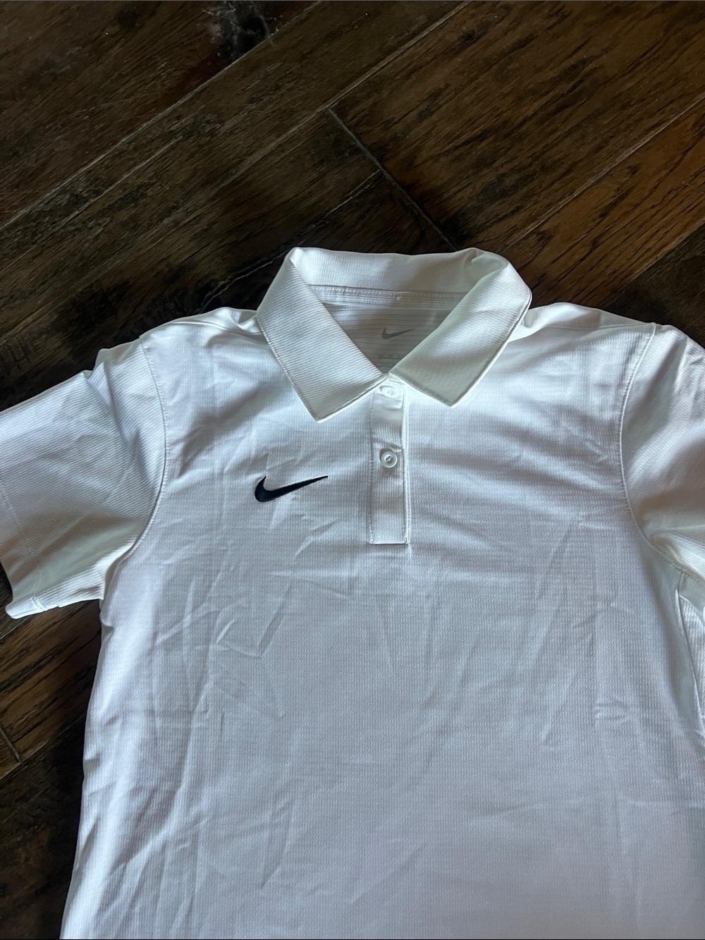 Nike White Polo with Black Swoosh
